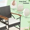 Tangkula 9 PCS Patio Rattan Dining Set w/ Acacia Wood Table 1.9" Umbrella Hole - 2 of 4
