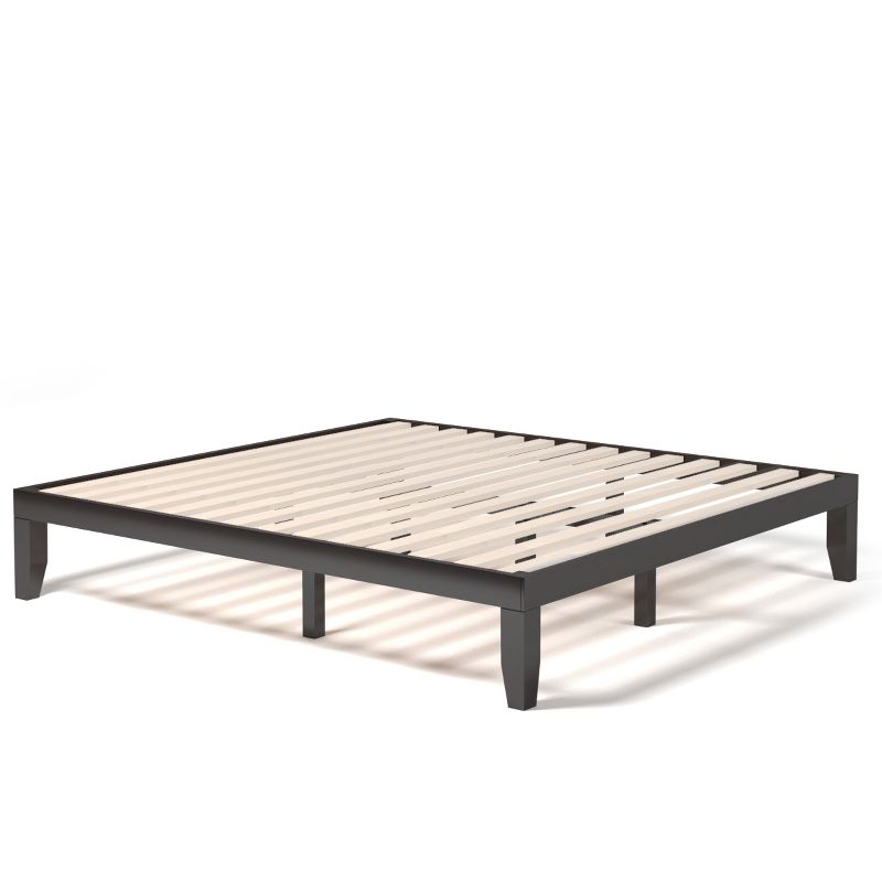 Costway King Size 14'' Wooden Bed Frame Mattress Platform Wood Slats Support EspressoNatural, 1 of 13