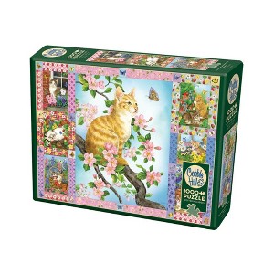 Cobble Hill Blossoms and Kittens Quilt 1000 Piece Puzzle 80272 - 1 of 2