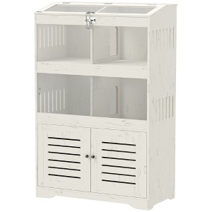 Large Hamster Cage for Multiple Small Pets, Rat Cage with Storage Cabinet Transparent Panels - 1 of 4