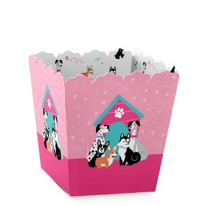 Big Dot of Happiness Pawty Like a Puppy Girl - Party Mini Favor Boxes - Pink Dog Baby Shower or Birthday Party Treat Candy Boxes - Set of 12 - 1 of 4