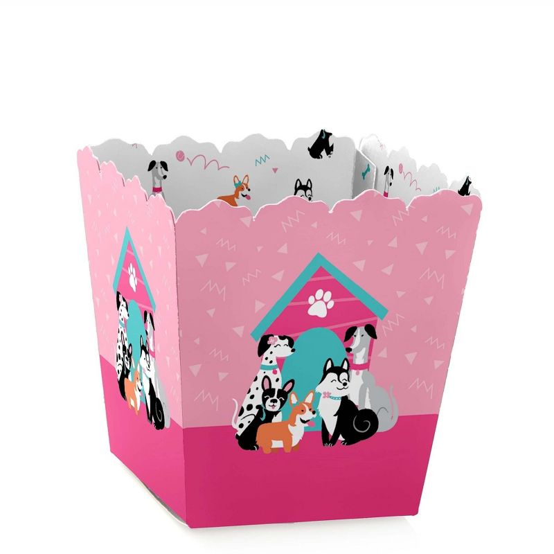 Big Dot of Happiness Pawty Like a Puppy Girl - Party Mini Favor Boxes - Pink Dog Baby Shower or Birthday Party Treat Candy Boxes - Set of 12, 1 of 8