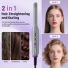 NEXPURE 1/2" Flat Iron Hair Straightener & Curler, 2 in 1 Ceramic Mini Straightener, Travel Iron, 30s Fast Heat Up, Purple - 2 of 4