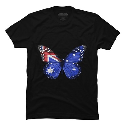 Men's Design By Humans Butterfly Flag Of Australia By GiftsIdeas T-Shirt