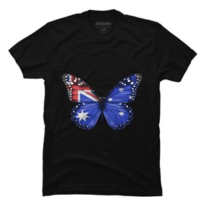 Men's Design By Humans Butterfly Flag Of Australia By GiftsIdeas T-Shirt - 1 of 2