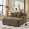 TiramisuBest Single Velvet Lounge Chair, No-Assembly Fluffy Modern Design for Indoor Living Room & Bedroom - Brown - 3 of 4