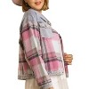 Women's Plaid Button Down Denim Jacket - umgee - 2 of 4