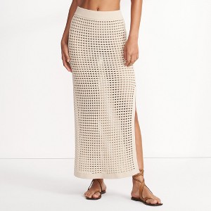 Lands' End Women's Cotton Open Knit Maxi Swim Cover-up Skirt - 1 of 4