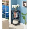 Breighton Home 28" Tucson Metal 3 Tier Corner Bookcase Weathered Gray/Black: Modern Style, Compact Storage Solution - 2 of 3
