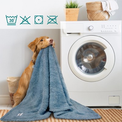 Small Dusty Blue Sherpa Fleece Pet Blanket