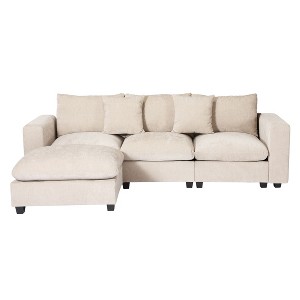 WestinTrends Augusta 99" Modular Chenille L-Shaped Sectional Sofa and Chaise With USB/Type-C Ports and Side Pockets - 1 of 4