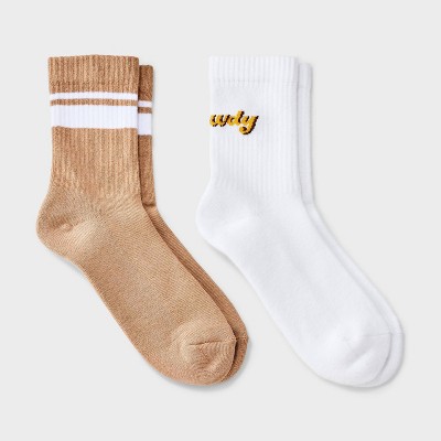 Women's Icon Cushioned Ribbed 2pk Mid Crew Socks - 4-10