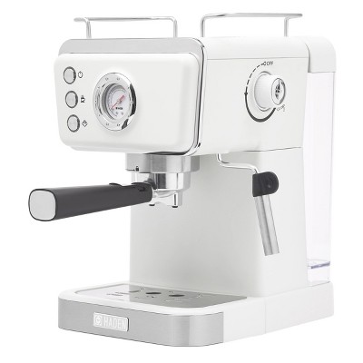 Haden Barista Brew Stainless Steel Espresso Maker 20-Bar Pressure System with Milk Frother Ivory/Chrome: 1.5L Electric Coffee Machine, 1350W