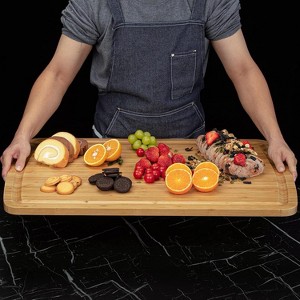 30 x 20 Extra Large Cutting Board, Bamboo Stove Top Cover, Over the Sink Cutting Board with Juice Groove, Heavy Duty Charcuterie Board for Kitchen - 1 of 4