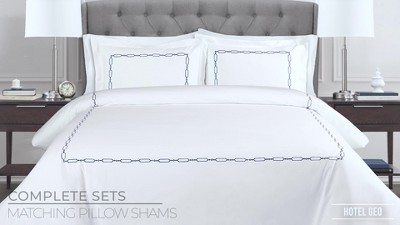 Blue and White Cotton Twin XL Reversible Duvet Cover Set