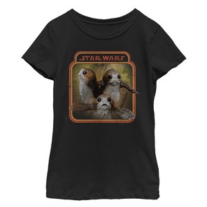 Girl's Star Wars The Last Jedi Porgs Frame T-Shirt - 1 of 3