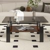NicBex Modern 39.2" Rectangle Coffee Table with Glass Top, Open Storage Shelf and Iron Frame for Living Room and Bedroom - 4 of 4