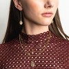 sanctuaire Dainty Oval Saint Medallion Coin Threader Drop Earrings Gold - 4 of 4