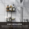 Aoibox Hanging Shower Caddy, Anti-Swing Overhead Organizer with Hooks for Towels and Sponge, Rustproof Matte Black Finish - 3 of 4
