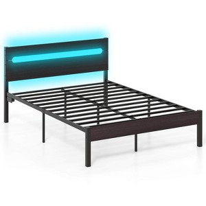 Safstar Full Size Bed Frame w/Built-in Charging Station Sturdy Mattress Foundation - 1 of 1