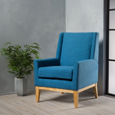Okak Mid-Century Modern Arm Chair,Comfy Padded Sitting Chair with Classic Design,Stylish Accent Chair for Living Room,Office,Blue