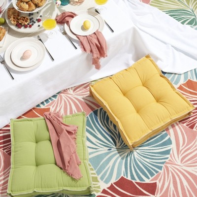 Multicolor Tropical Leaf Pattern Outdoor Area Rug