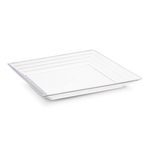 Smarty Had A Party 12" x 12" Clear Square with Groove Rim Plastic Serving Trays (24 Trays) - image 1 of 4