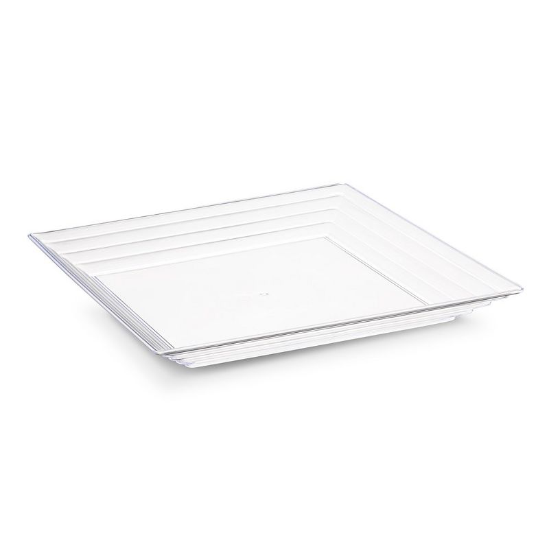 Smarty Had A Party 12" x 12" Clear Square with Groove Rim Plastic Serving Trays (24 Trays), 1 of 5