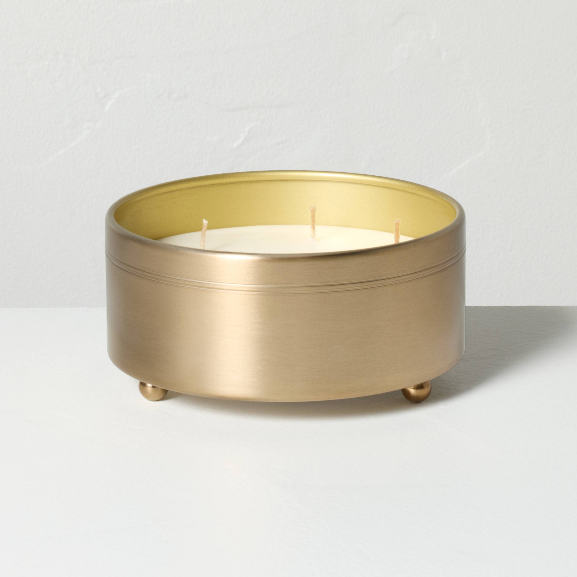 5 Wick Large Fluted Brass Salt Jar Candle 20oz - Hearth & Hand™ with Magnolia