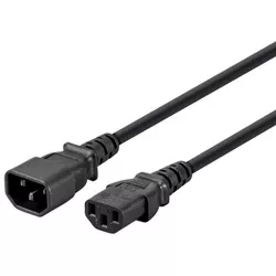 Monoprice Extension Cord - 25 Feet - Black | IEC 60320 C14 to IEC 60320 C13, 18AWG, 10A, 3-Prong, SVT, For Powering Computers, Monitors, Peripherals