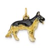 Black Bow Jewelry 14k Yellow Gold 3D Enameled German Shepherd Pendant or Charm - 3 of 4