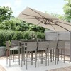 vidaXL 11 Piece Modern Patio Bar Set in Gray Poly Rattan - Weather-Resistant, Comfortable Stools with Armrests and Footrests, Tempered Glass Tabletop - 2 of 4