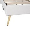 Upholstered Bed Frame with LED Lights,Modern Upholstered Princess Bed With Crown Headboard - 4 of 4