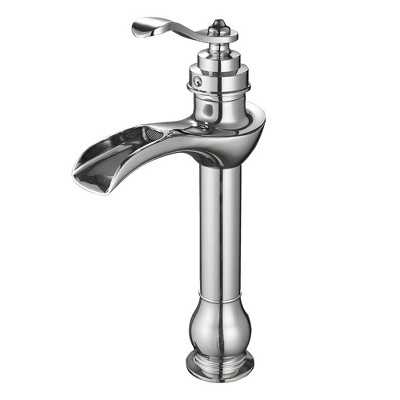 BWE Waterfall Single Hole Single-Handle Vessel Bathroom Faucet With Pop-up Drain Assembly
