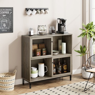 Whizmax Coffee Bar Cabinet, Farmhouse Sideboard Buffet Cabinet with Storage for Kitchen, Dining Room, Living Room