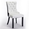 Zeus & Ruta High-End Modern Tufted Dining Chairs Set of 2 with PU Leather & Velvet Upholstery, Wood Legs with Nailhead Trim - 2 of 4