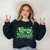 Simply Sage Market Women's Graphic Sweatshirt Lucky Vibes Cursive - 2 of 4