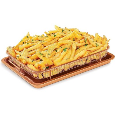 Copper Non-Stick Carbon Steel Air Fryer Tray Set
