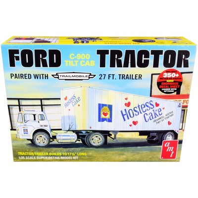 Skill 3 Model Kit Ford C-900 Truck with Trailmobile Trailer "Hostess" 1/25 Scale Model by AMT