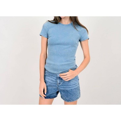 Women's Ribbed Tee Top - Second Skin by RD Style