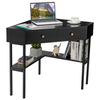 Small corner black deals desk