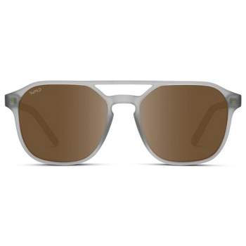 WMP Eyewear Polarized Double-Bridge Rectangular Men's Sunglasses