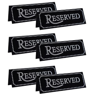 6pcs Acrylic Table Card Sign Hotel Restaurant Reserved Table Signs Reminder Sign For Wedding Birthday Party - 1 of 4