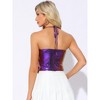 INSPIRE CHIC Women's Halter Backless Party Spaghetti Straps Asymmetrical Glitter Metallic Camisole - 3 of 4