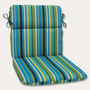 Outdoor Round Edge Full Seat Cushion - Topanga Stripe - Pillow Perfect - 1 of 4