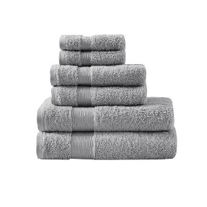 Vynxaria Gray 6 Piece Egyptian Cotton Towel Set : Target