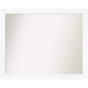 31" x 25" Non-Beveled Cabinet White Narrow Wall Mirror - Amanti Art