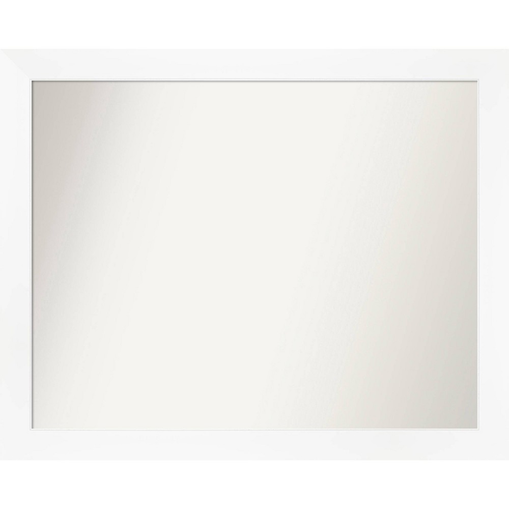 Photos - Wall Mirror 31" x 25" Non-Beveled Cabinet Narrow Bathroom  White - Amanti A