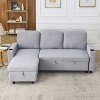 NicBex 78.7 Inch Linen L-Shaped Sofa Bed,Reversible Sleeper Sofa with Pullout Bed for Office,Living Room,Apartment - 2 of 4