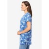 Woman Within Women's Plus Size Perfect Printed Short-Sleeve Shirred V-Neck Tunic - 4 of 4